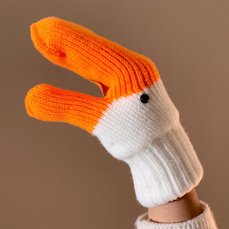

Women s Handmade Knit Swan Wool Gloves - Cute, Warm, and Thickened Mittens for Autumn and Winter One Size
