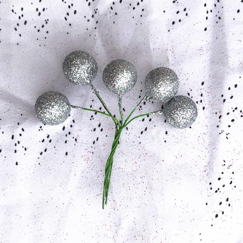 

Пенопластовый глиттерный розовый луковый шар - 15 мм Рождественский декоративный аксессуар