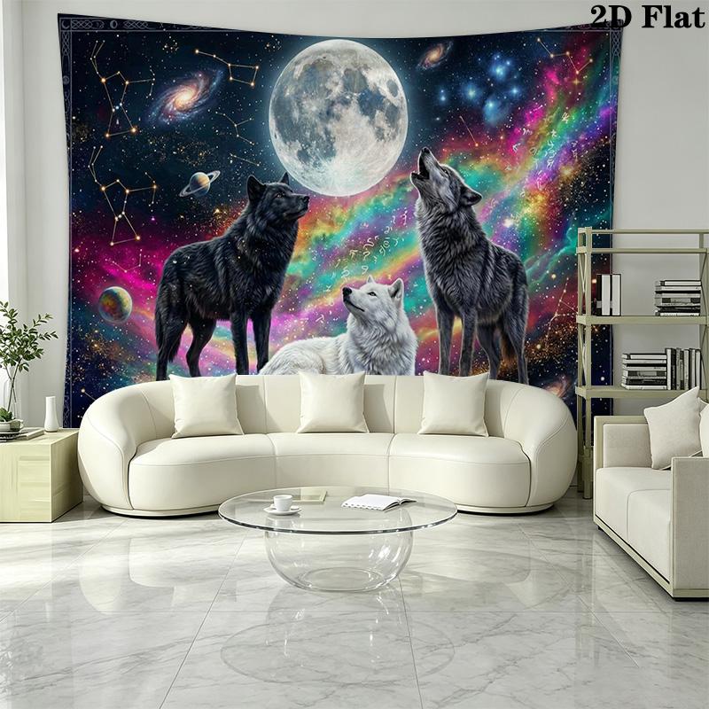 Wolf Art Wall Tapestry Aesthetic Wall Hanging Printed Fabric Blanket Decorative Tapestries for Bedroom Living Room Home Decor