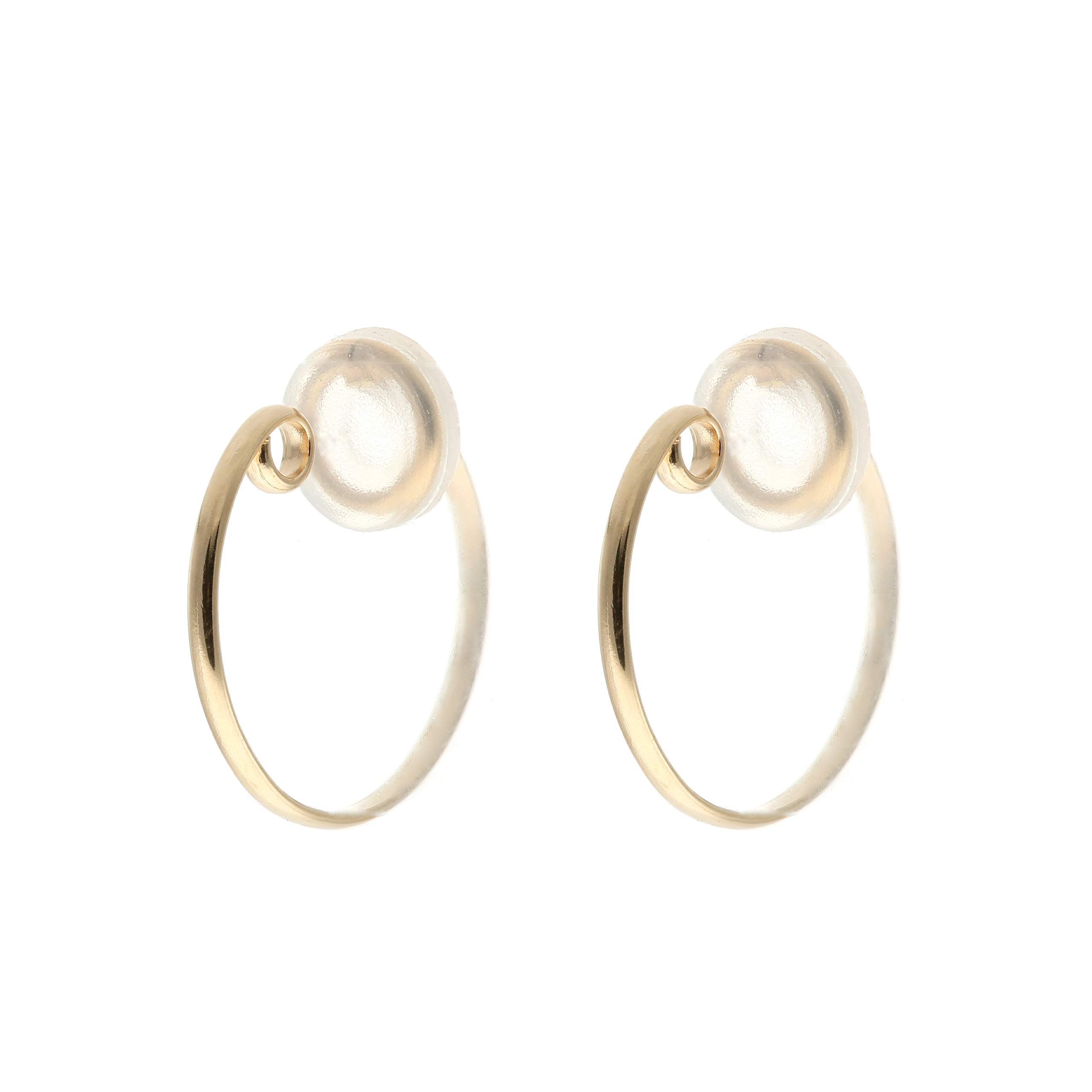 

K10 Yellow Gold Bullion Hoop Unisex Earrings L&Co 55-7071 золотий