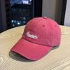 New letter embroidered yellow cap women's spring wide brim big face small soft top baseball hat