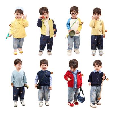 LUSON Baby Boys' Embroidered Denim Jeans