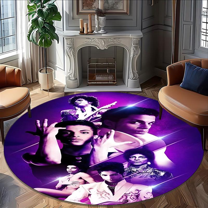 1pc Prince1 Print Round Carpet Chair Round Carpet Suitable for Bedroom Living Room Home Decorative Carpet