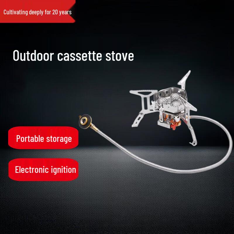 Portable Foldable 3-Burner Camping Stove with Pot Set