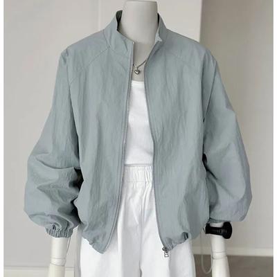 Korean Female Long Sleeved Sunscreen Jacket Spring Summer Women Leisure Sports Jacket Coat Solid Color Thin Style Ladies Outwear