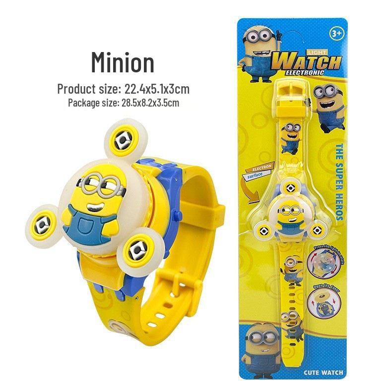 Deluxe Children's Cartoon Music Watch with Colorful Luminous Rotating Gyro - Electronic Toy Gift