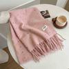 Womens Winter Warm Knitted Scarf With Mohair Blend Soft Shawl Students Casual Wear