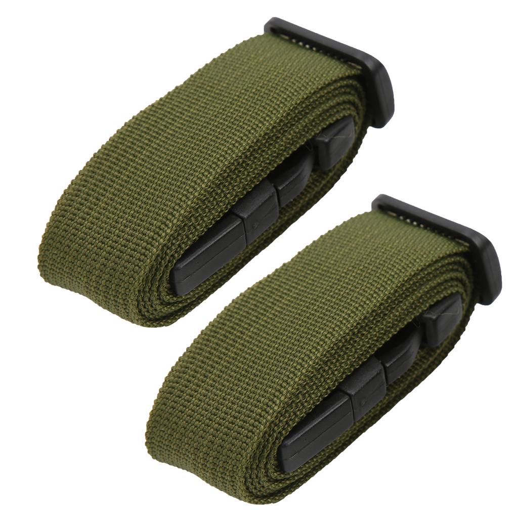 2Pcs Adjustable Straps 150x2.5cm Travel Luggage Fixing Strapping Belts with BucklesGreen