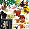 MOC Wild Animals Building Blocks Set Monkey Cow Bear Orangutan Leopard Snake Camel Mini DIY Model Compatible Bricks Kids Toy T19