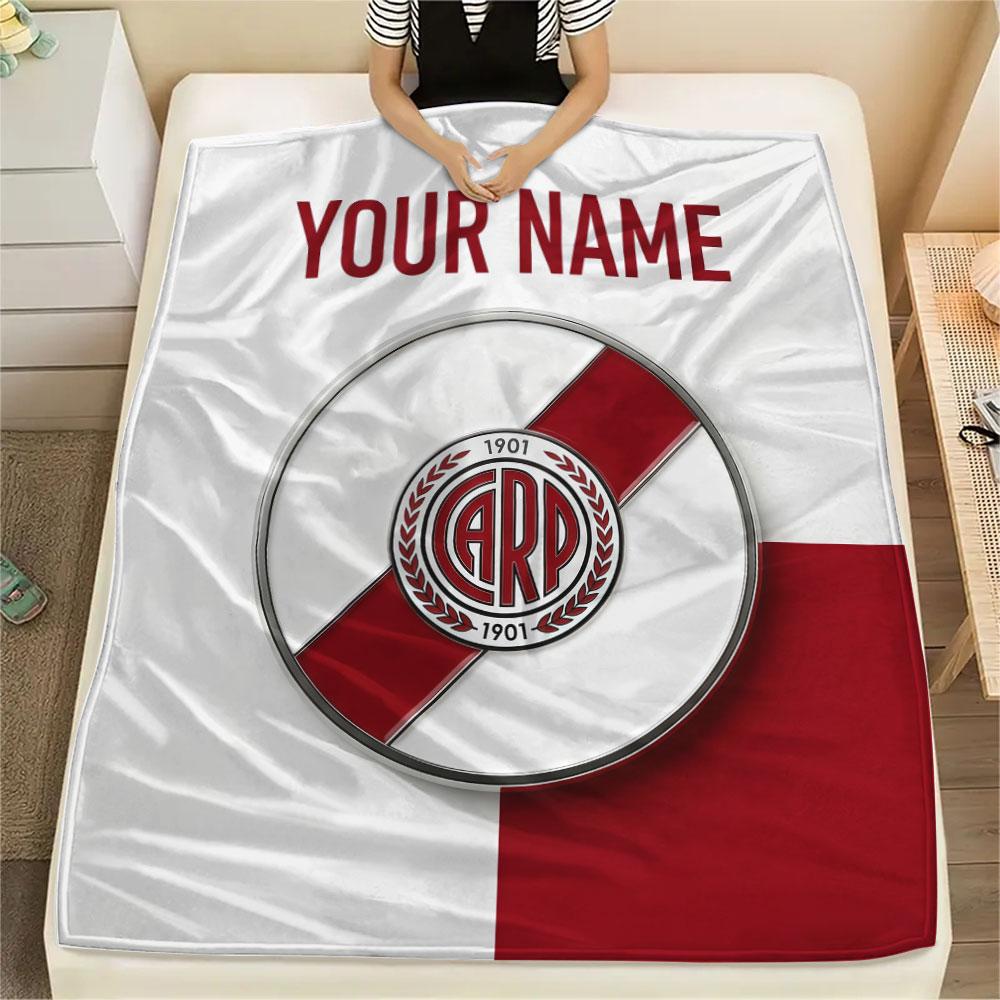 Custom Name,Club Atlético River Plate Printed Flannel Blanket, soft throw for bedroom sofa, washable, Christmas present, great gift.