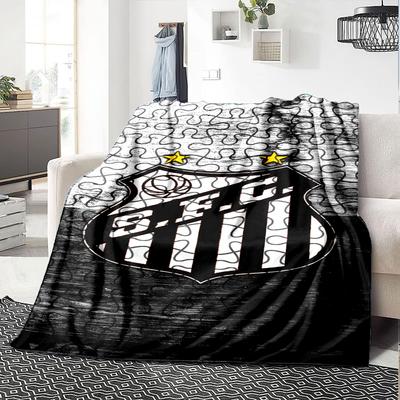 1pc Blanket - Santos SFC Logo Print Design,Lightweight Blanket for Sofa,Bed- Soft &Warm,Gift for All Seasons
