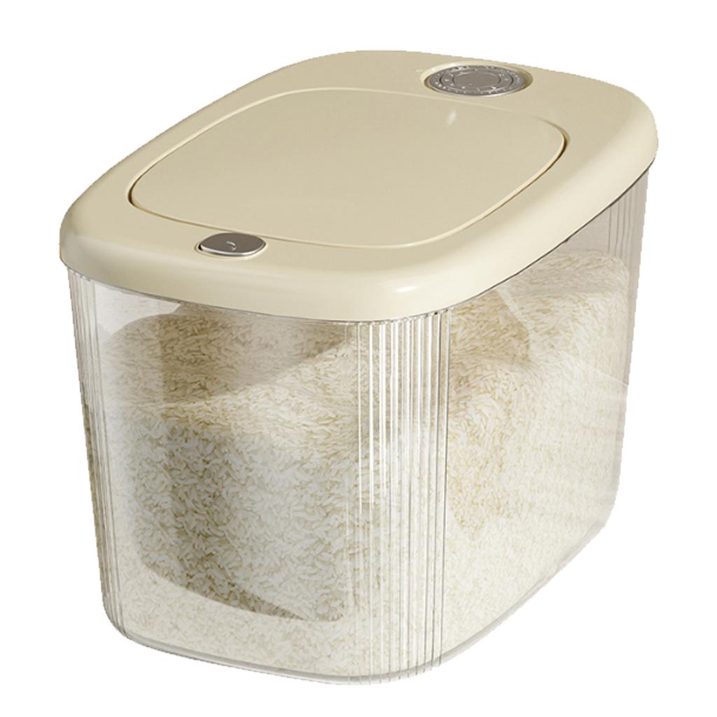 Rice Container Airtight Press Lid PP Large Capacity Rice Storage Bin for Home Use