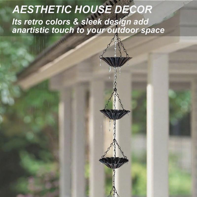 1Pcs Water Supply Chain Decoration Outdoor Rain Chain Metal Japanese Style Eaves Drainage Chain Villa Courtyard Rain Chain