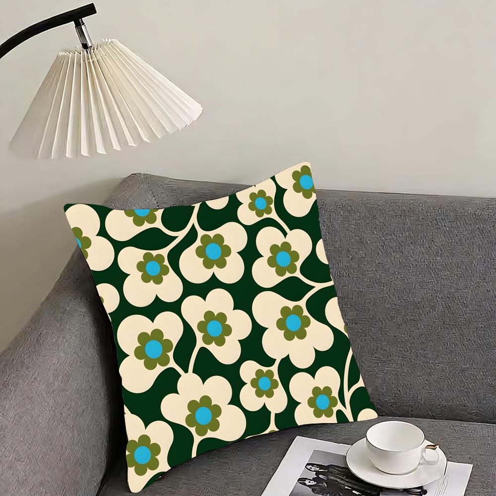Aesthetic Art O-Orla Kiely Flower Stem Cushion Cover Reversible Plush Pillow Cover – For Car, Sofa, Bedroom, Perfect As a Gift.