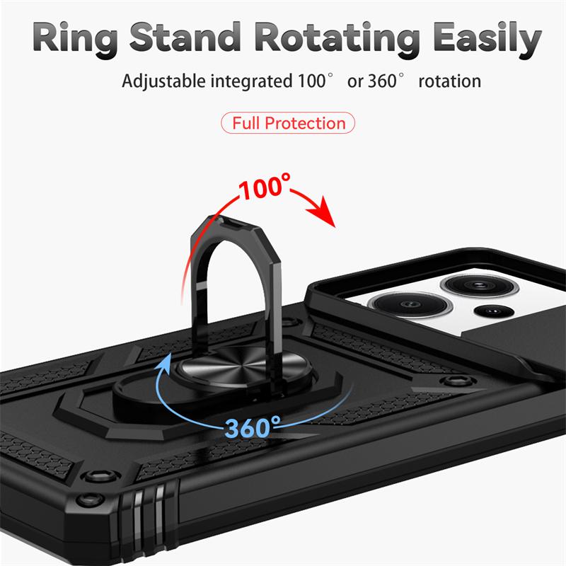 Full Cover For Xiaomi Poco X6 5G Case For Poco X6 5G Anti-knock Push Window Magnetic Phone Holder Back Case For Poco X6 5G Case