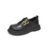 Black New Autumn Soft-soled British-style Small Leather Shoes