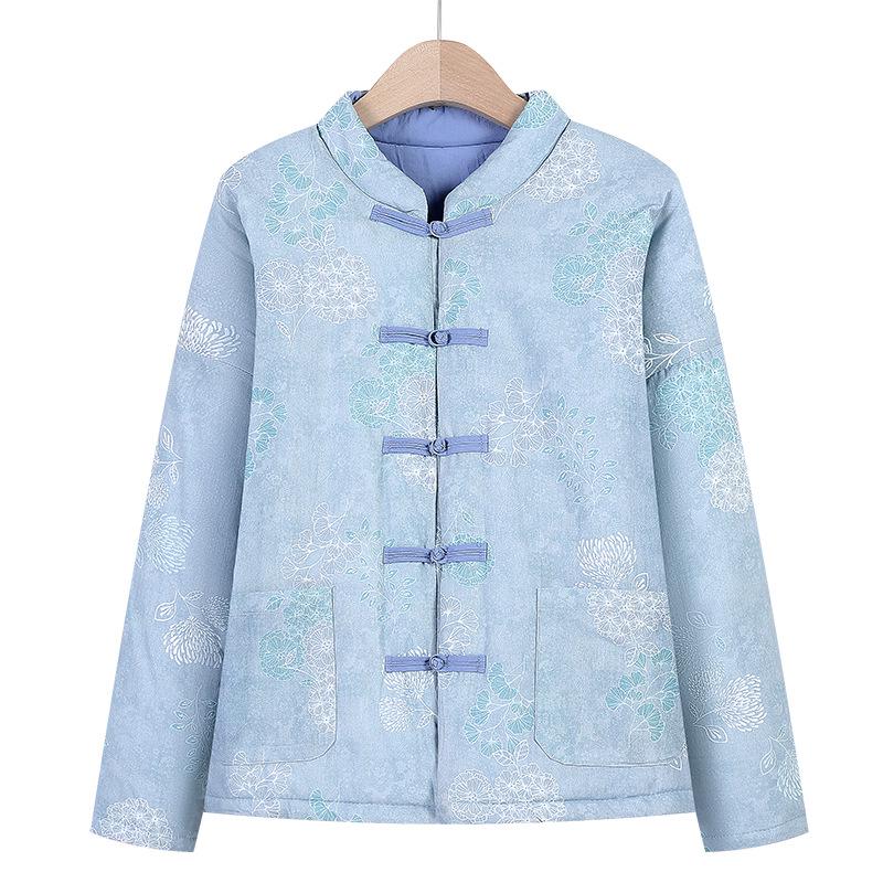 Women's Winter Thickened Warm Cotton Padded Jacket - Chinese Style Loose Outerwear for Middle-Aged and Elderly