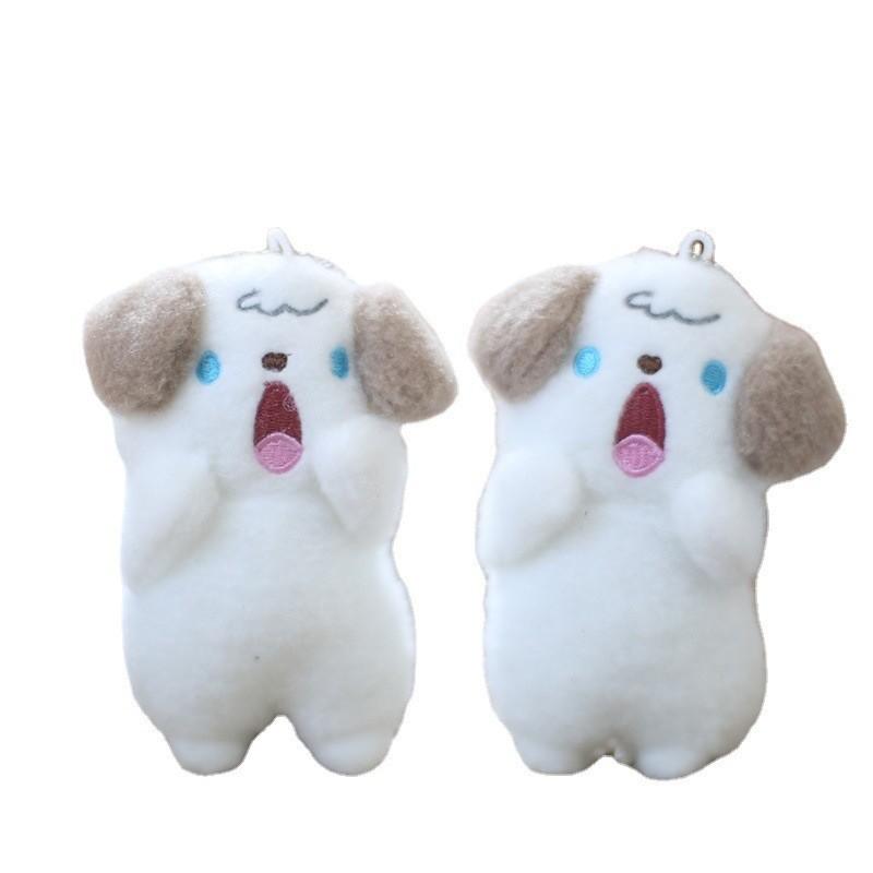 Adorable Plush Screaming Dog Keychain Soft Stuffed Animal Bag Charm