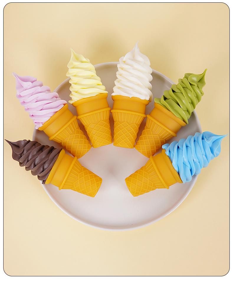 Simulation Ice Cream Cone Prop: Crispy Sweet Cone Model for Night Market Stall or Dessert Decor