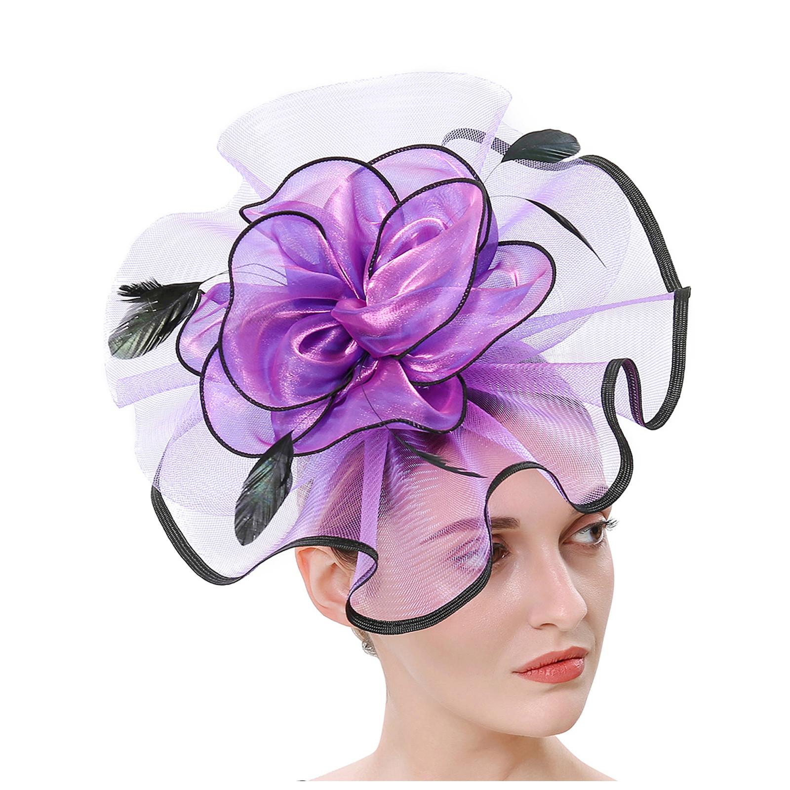 

Женщины Девушки Сетка Чародеи Шляпа Коктейльная Вечеринка Оголовье Головной Убор Свадебная Шляпа One Size фиолетовый