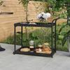 316666 vidaXL Bar Cart Black 100x45x83 Cm Woven Resin