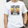 I Like Cats And Coffee Funny Print TShirt For Men Women Casual Loose Clothing Harajuku Breathable Tshirt Hip Hop Tees