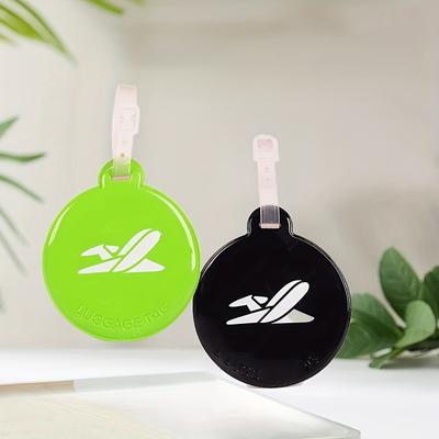3 Pcs Colorful Round Luggage Tags PVC Travel ID Tags Eco Friendly Plane Boarding Pass Luggage Accessories