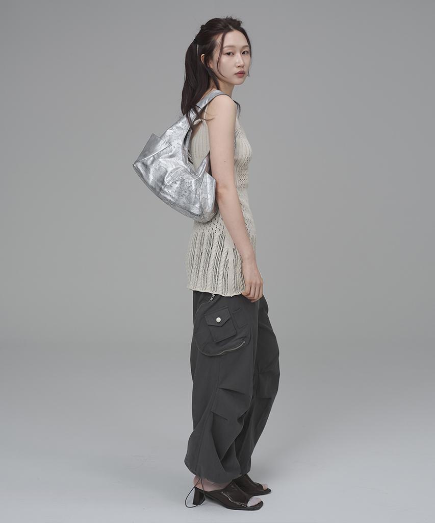 Kimimi Pocket Medium Shoulder Bag Silver