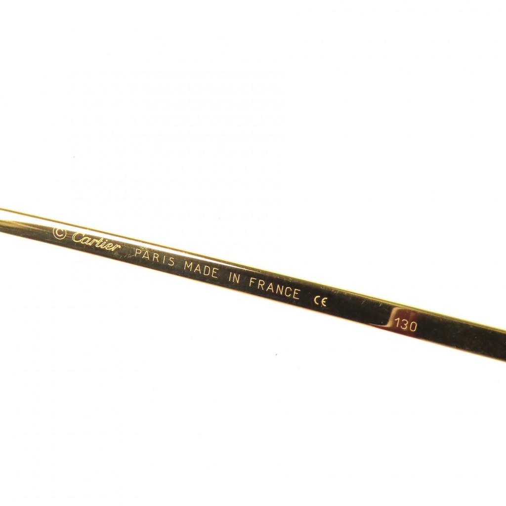 Great Cartier sunglasses 2C Decor Two-Point Rimless gold mens Used