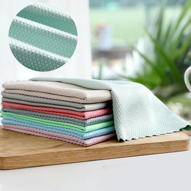 

5/10 шт. Салфетка для мытья стекол из микрофибры, многоразовая и моющаяся, для кухни, для уборки дома, для посуды, чистящие средства 5pcs