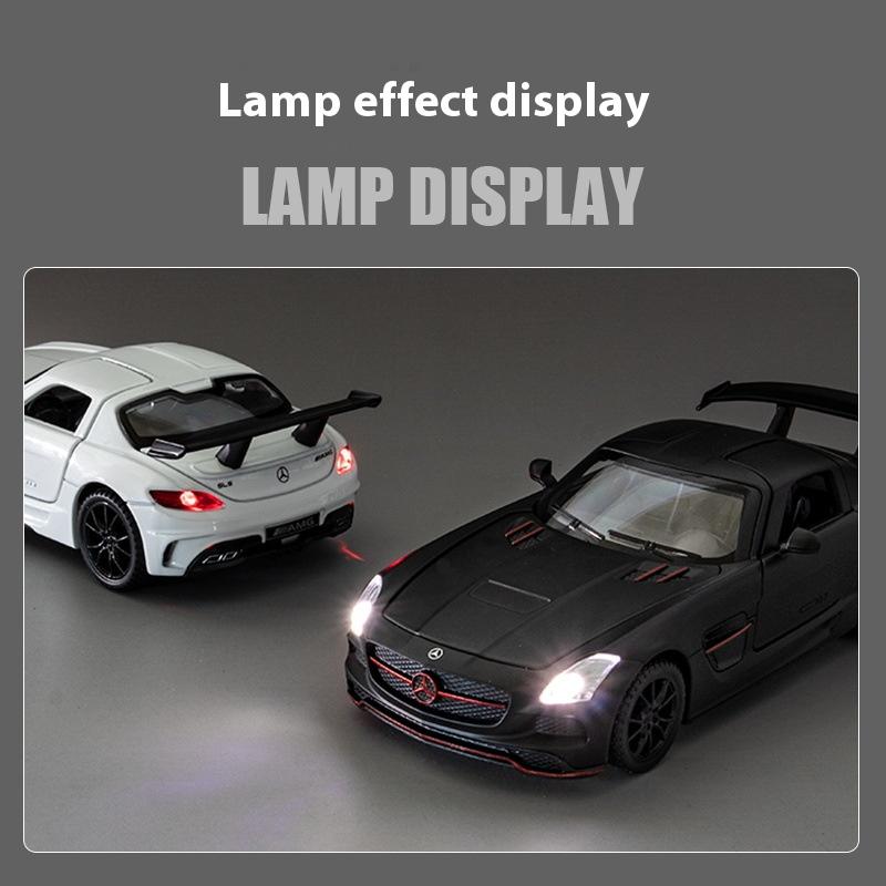 Nové 1:32 simulovaných sportovních vozů Benz AMG SLS z lehkých slitin, model auta, model auta, ozdoba, chlapecké dětské hračky, auta