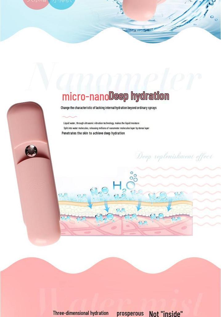 Nano Facial Humidifier: Handheld Spray Hydrator & Beauty Moisturizer with Hot & Cold Spray