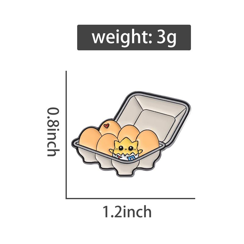 Cartoon Egg Enamel Pins Anime Brooches Metal Backpack Clothing Lapel Badge Jewelry Gifts For Kids Friends