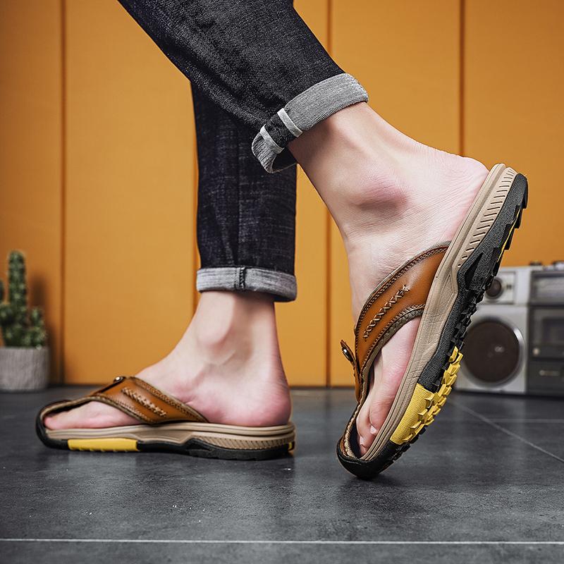 Men Casual Summer Shoes Stylish for MenAll-match Flip-flops Luxury Brand Non-Slip Male Beach Walking Shoes Handmade Flip Flops