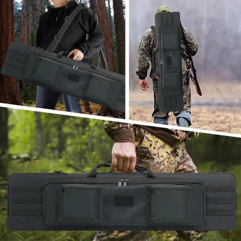 47in/120cm Tactical Rifle Backpack - Universal Carrying Case for Carbine Sniper Airsoft Guns with Shooting Accessory Compartment