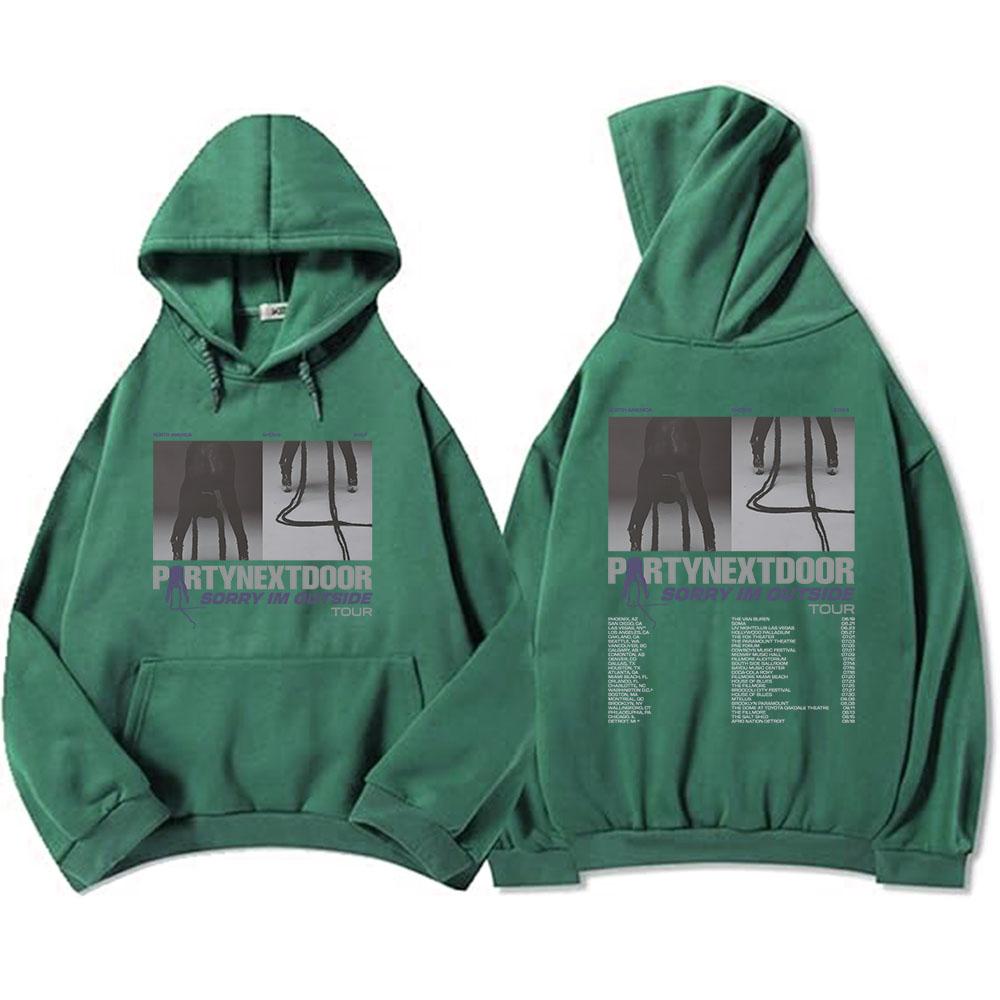 Sorry I'm Outside Tour 2024 Hoodies PartyNextDoor Real Women Graphic Sweatshirt for Fan Streetwear Ropa Hombre Winter Men Hoodie