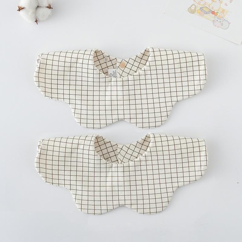 

Korean Style Pure Cotton Reversible Baby Bib - Solid Color, Anti-Spit-Up, Thickened Petal Design