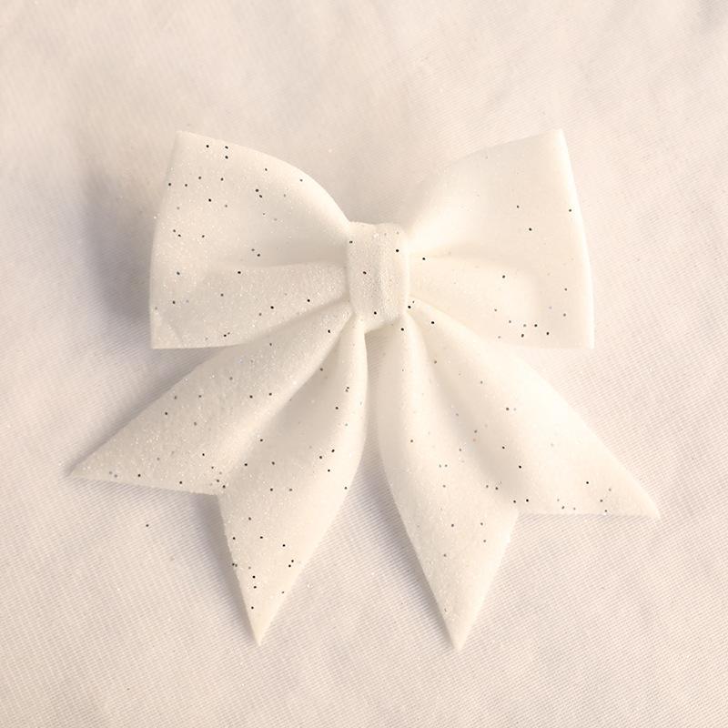 Christmas Decoration Bow Glitter Large Bow Ornament Xmas Tree Festive Holiday Hanging Decor Sparkling Gift Accessory Ornaments
