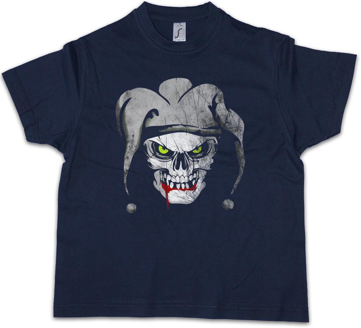 JOKER SKULL I Kids Boys kids boys T-Shirt Dead Tattoo Art Rockabilly Skeleton Roses 110
