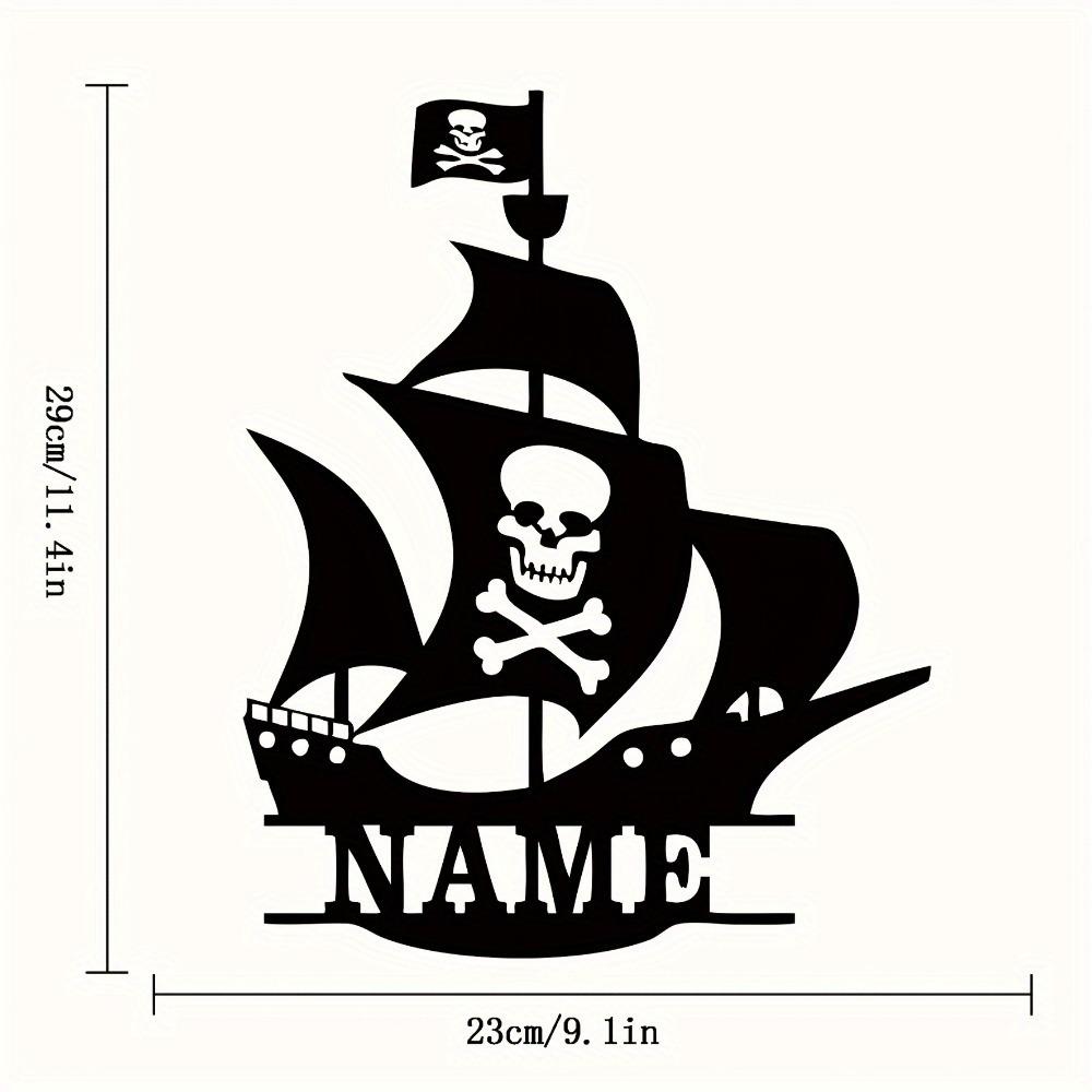 Pirate Ship Metal Wall Art Nautical Tin Sign Outdoor Decor Farmhouse