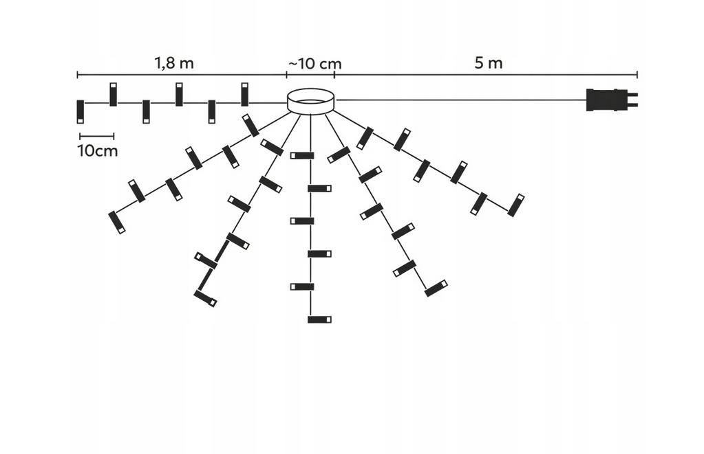LED-Micro-Lichterkette auf Rolle, 500 Lichter, Weihnachtsbaum, kaltweiß, 3+50m