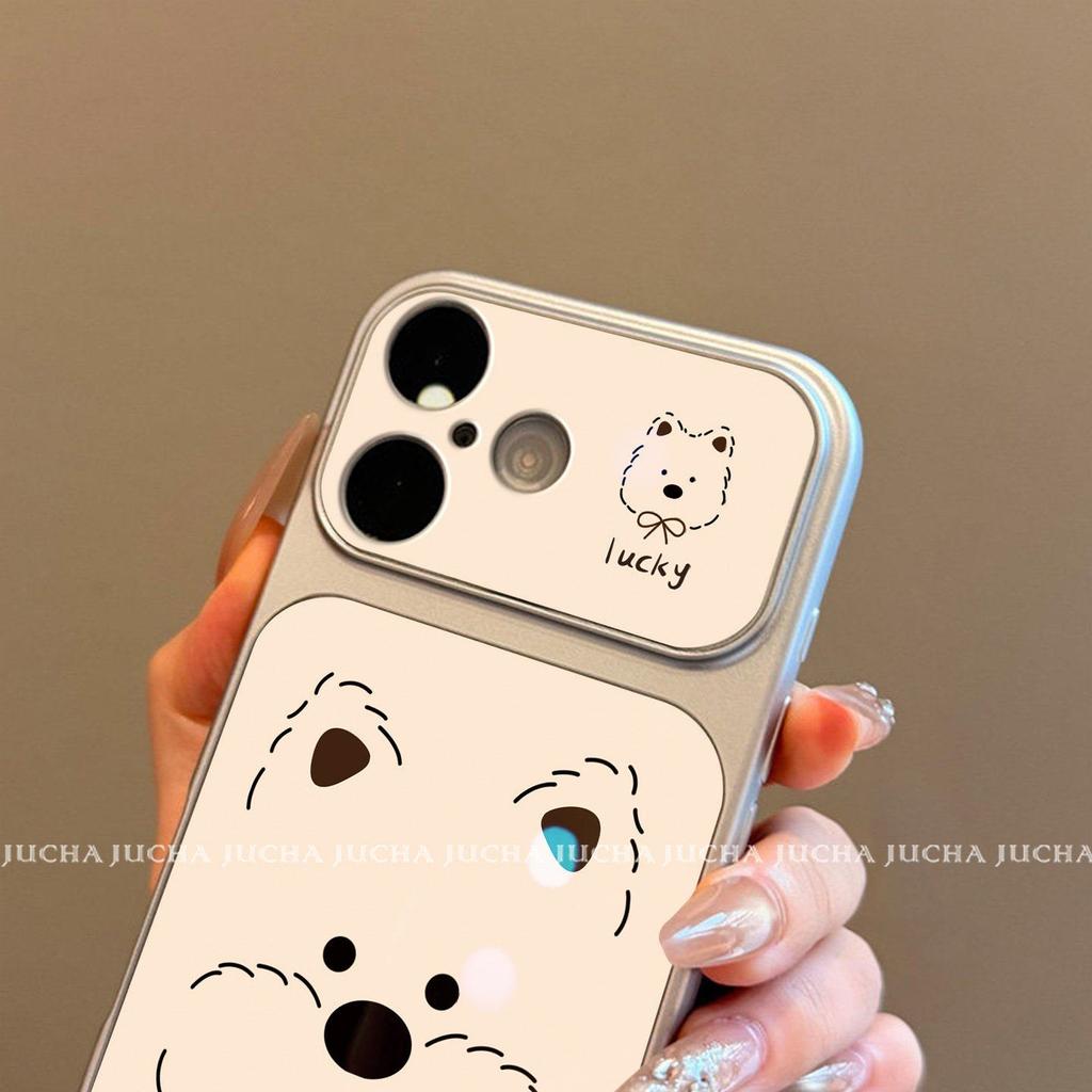 Applicable to Apple 17promax mobile phone case creative new iphone15 all-inclusive lens fun lines big dog