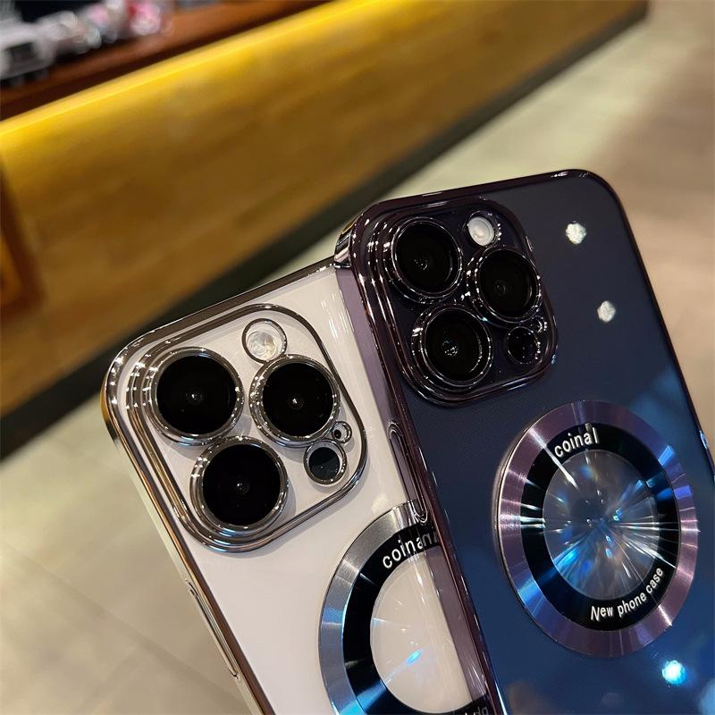 Fortschrittliche leckageempfindliche Markierung ist geeignet für iPhone 16 magnetische Handyhülle 15 galvanisierte transparente Apple 14 ProMax Schutzhülle