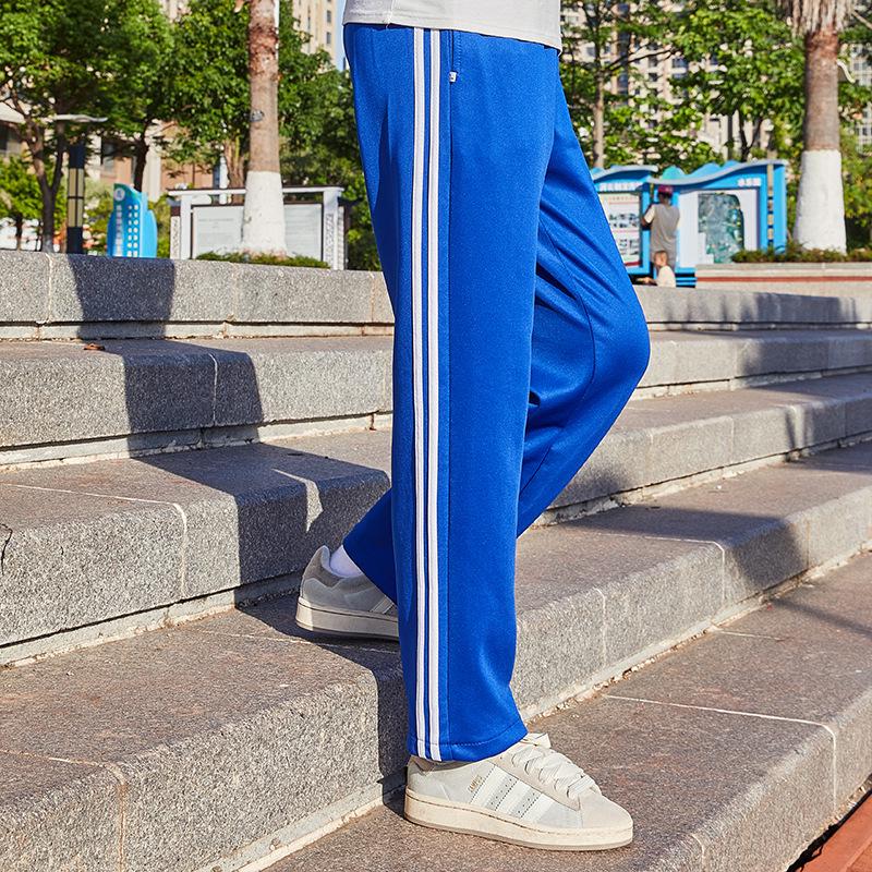 Королевско-синие школьные брюки унисекс с двумя белыми полосками 4XL