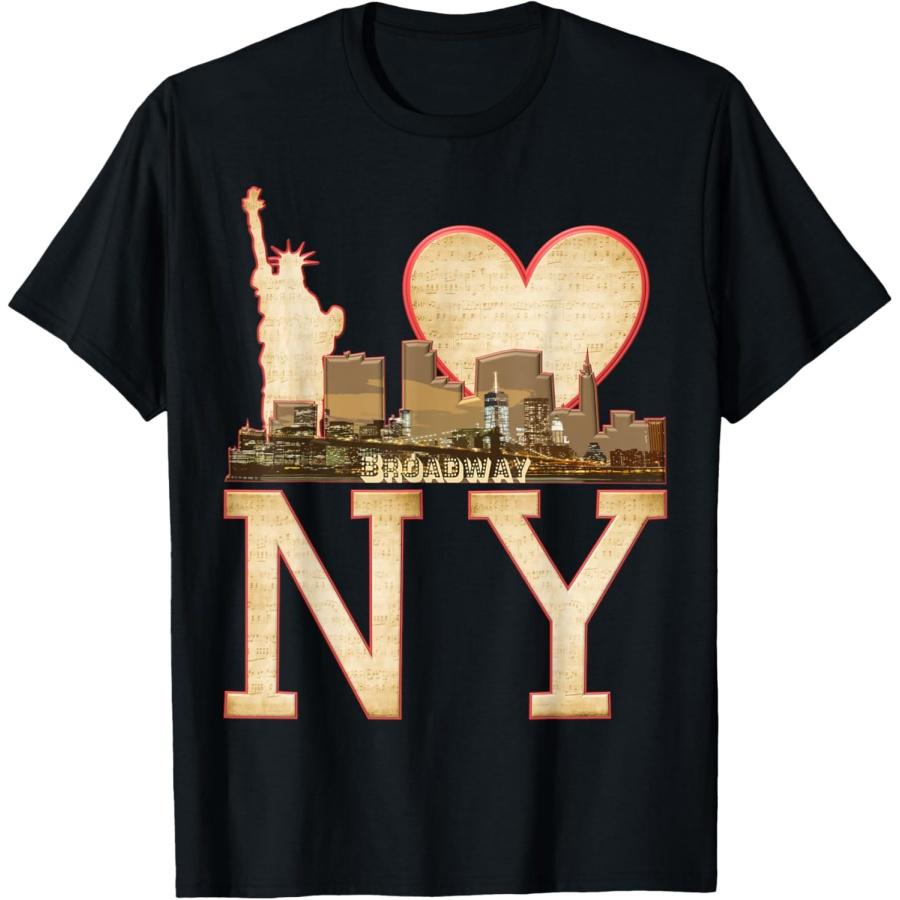 NY New York, Broadway, Skyline, Liberty, Vintage T-Shirt S