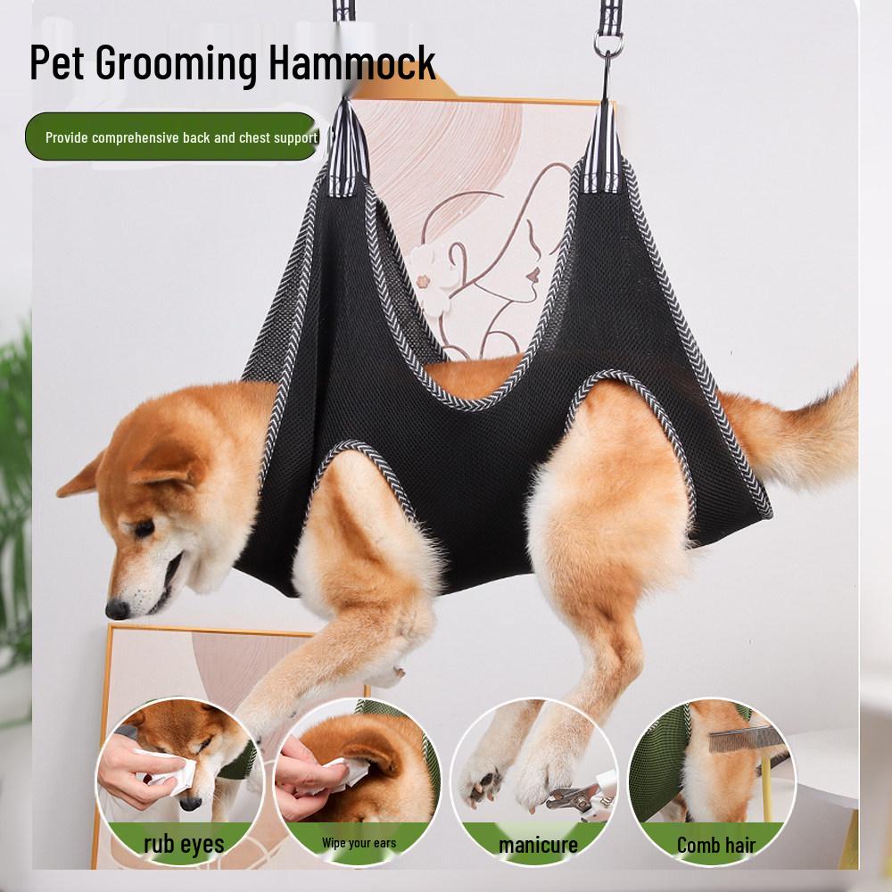 Pet Hammock for Dog Grooming: Anti-Scratch Nail Trimming & Foot Washing Bag
