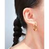 Minimalist Gold Tone Hoop Earrings Women Textured Irregular Circle Design Fashionable Geometric Statement Jewelry