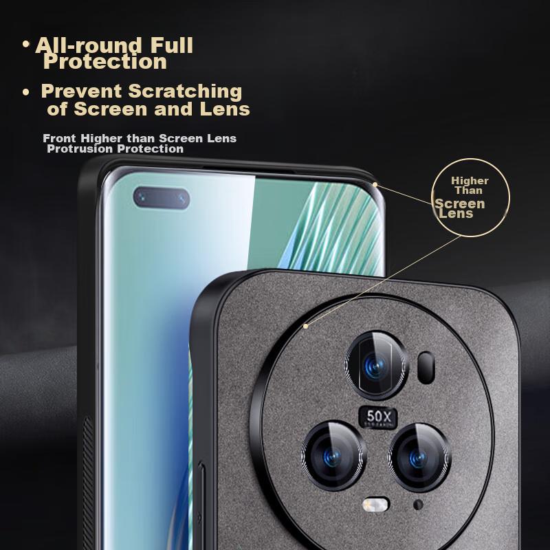 Honor Magic5Pro Phone Case, Huawei Magic5Pro Protective Cover, Shockproof Full-Coverage Soft Case, Simple Luxury Silicone Outern, Black