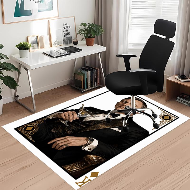 007 James Bond Printed Carpet, for Office Chair Living Room Bedroom Kitchen Room Decor Gifts.