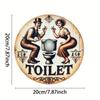 Metal Poster Vintage Toilet Wall Art, Retro Bathroom Decor, Funny Tin Sign for Home Bar Man Cave
